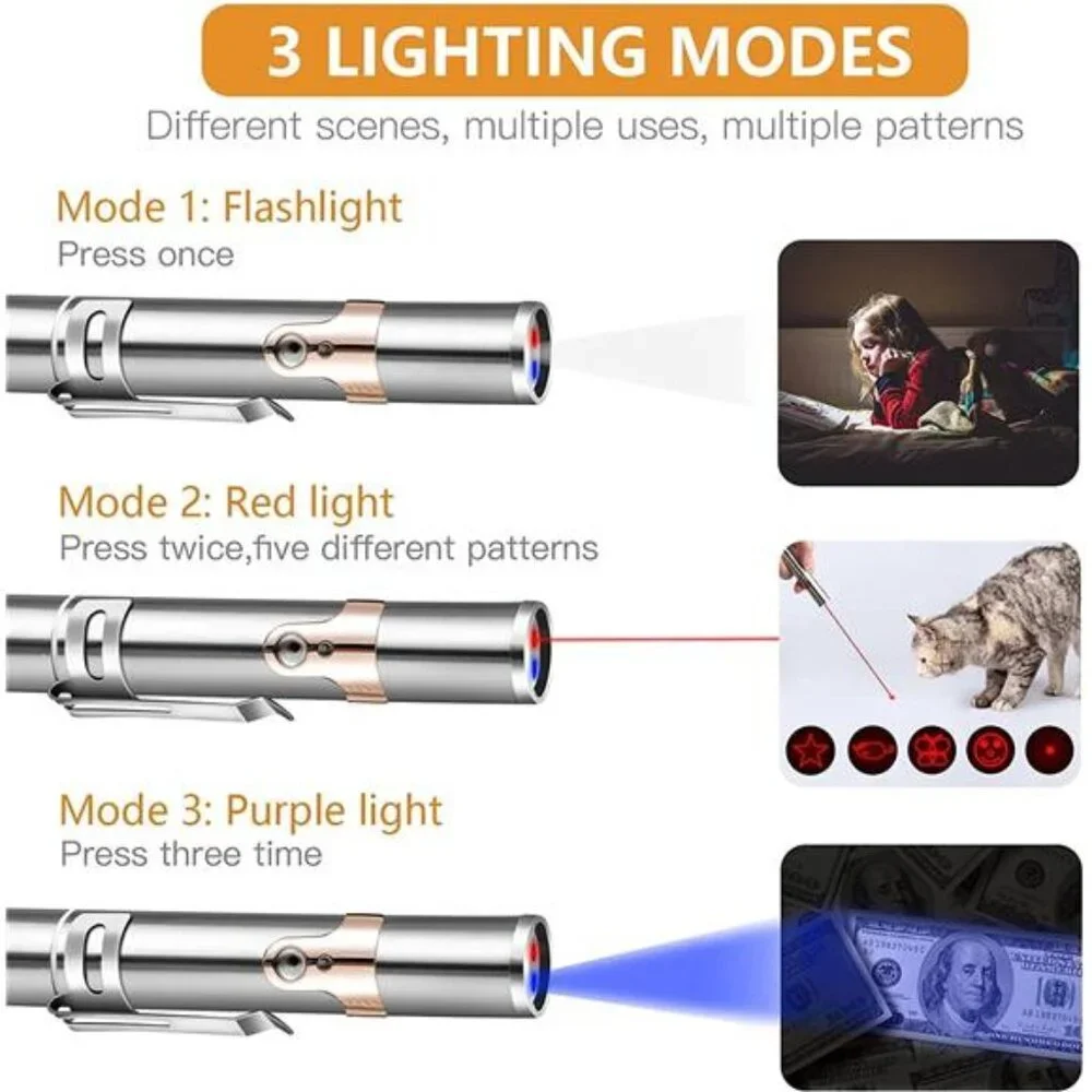 Cat Laser Pointer Toy Rechargeable,Interactive Toy for Cat Kitten Dog